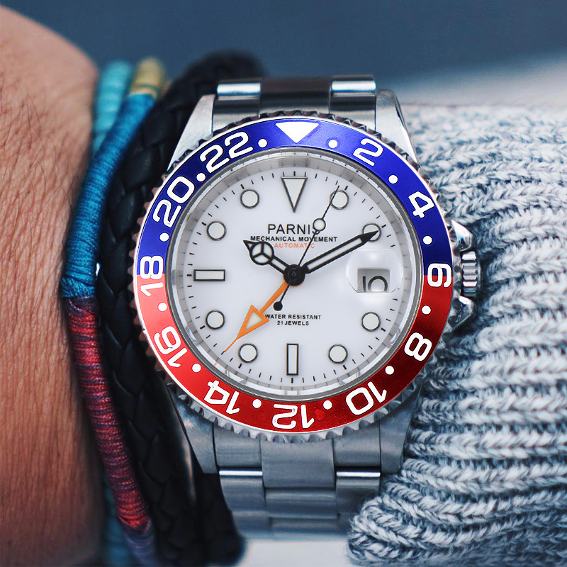 Luxury Watch White - 2025 New Parnis 40mm White Dial