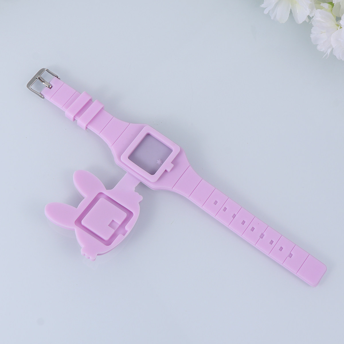 Luxury Watch White - Purple Silicone Rabbit Shape LED Cartoon