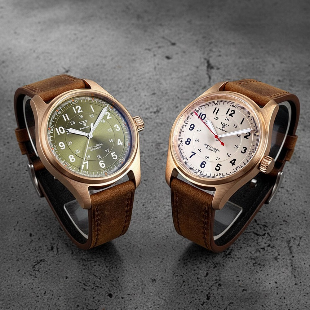 Luxury Watch White - Solid Bronze Case 39MM Tandorio White