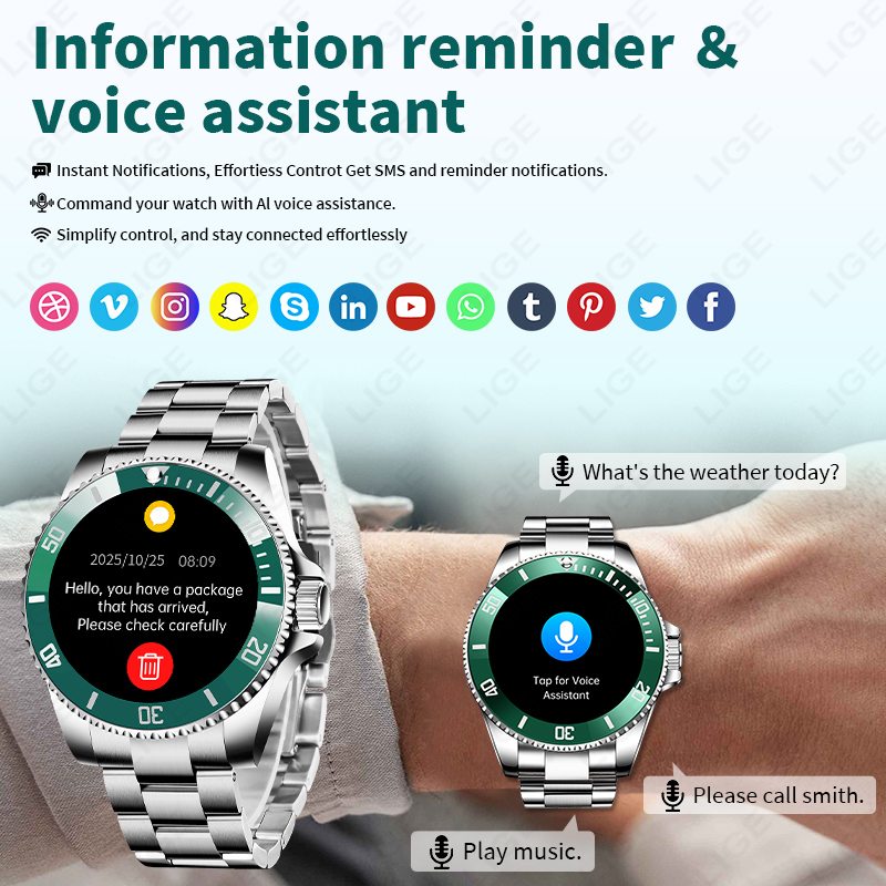LIGE New Smart Watch Men Bluet - đánh giá và giá Luxury Watch In The World
