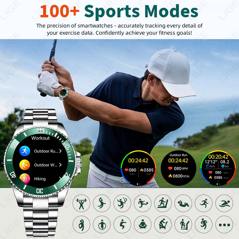 LIGE New Smart Watch Men Bluet - đánh giá và giá Luxury Watch In The World