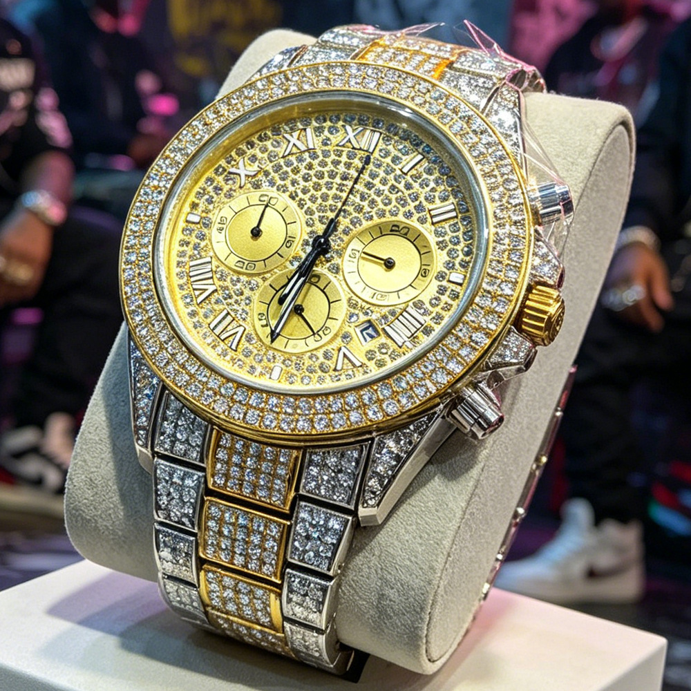 NO Logo Silver Gold Full Diamo - đánh giá và giá Luxury Watch Brands Logo