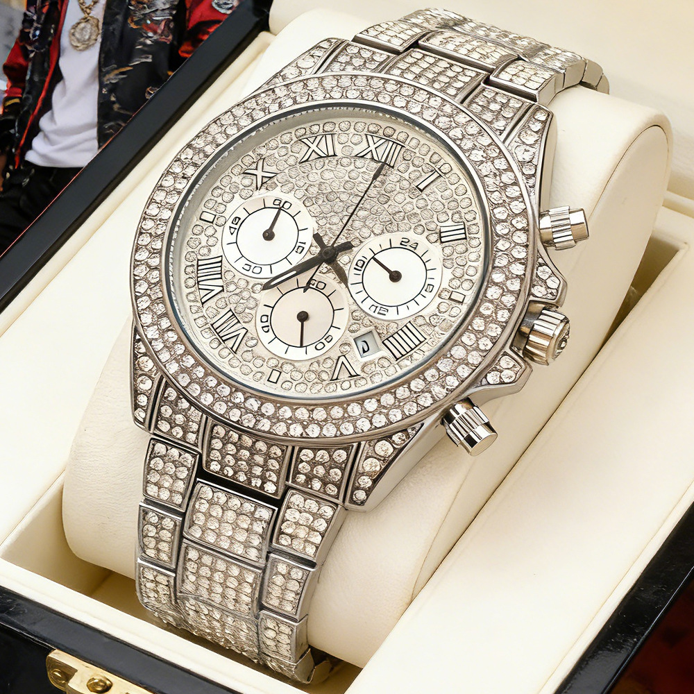 NO Logo Silver Gold Full Diamo - đánh giá và giá Luxury Watch Brands Logo