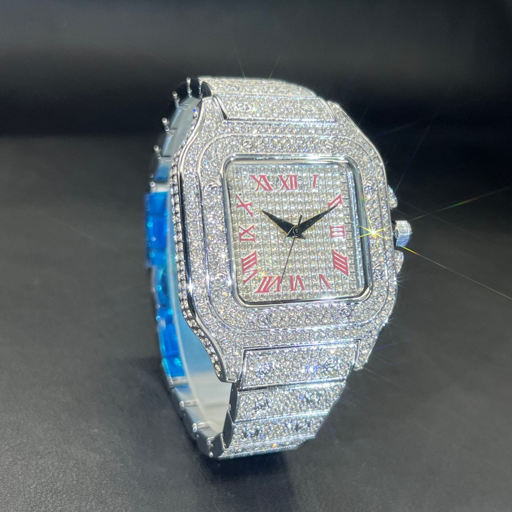 MISSFOX Iced Out Men Watch Squ - đánh giá và giá Luxury Watch Sale