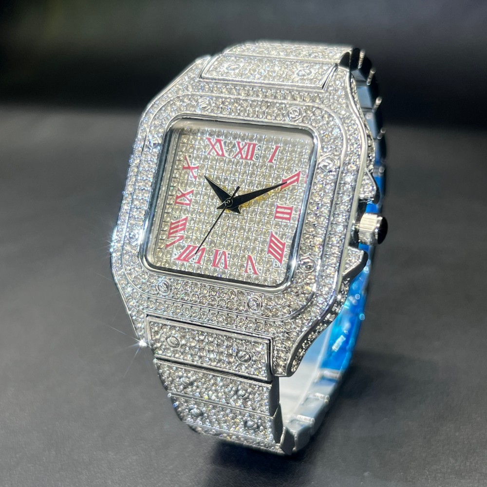 MISSFOX Iced Out Men Watch Squ - đánh giá và giá Luxury Watch Sale