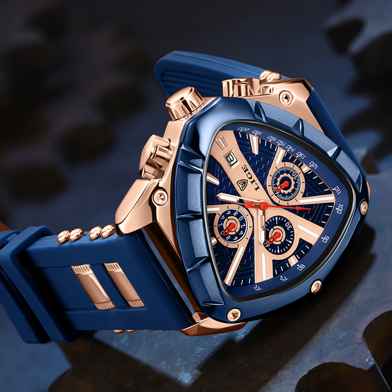 LIGE Luxury Fashion Quartz Man - đánh giá và giá Watch Triangle Luxury