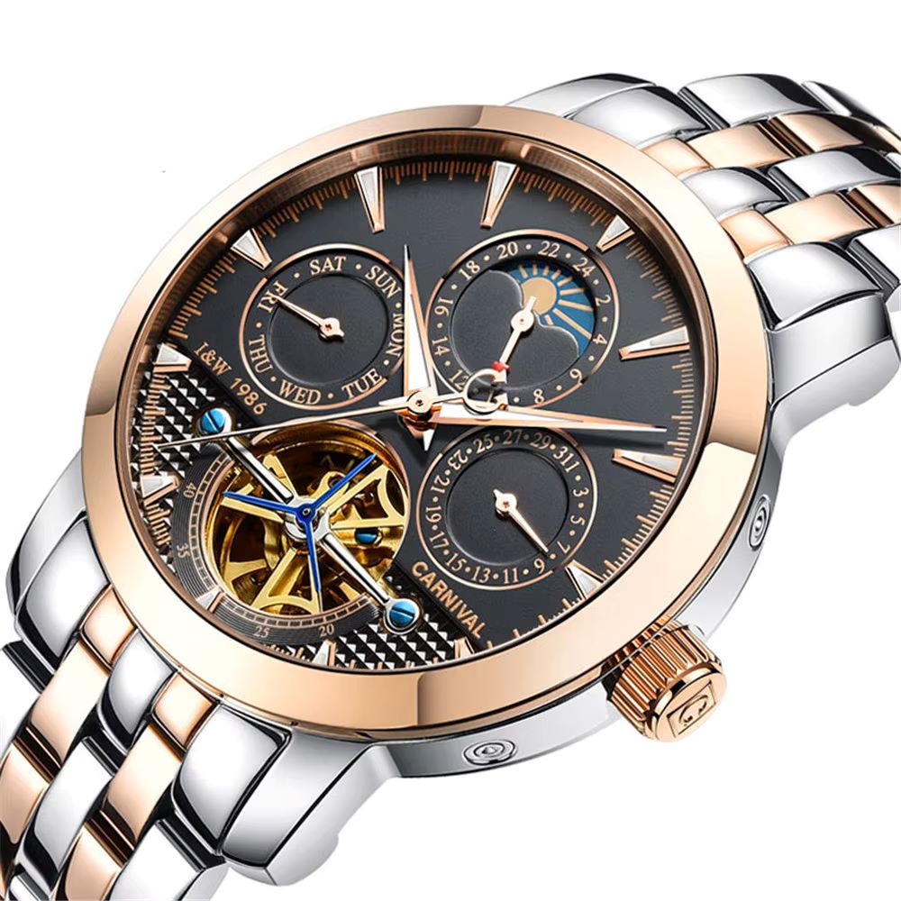 CARNIVAL Top Brand Luxury Stee - đánh giá và giá Tourbillon Movement Watch