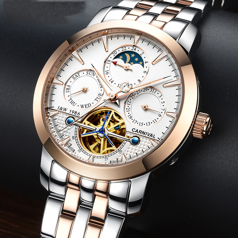 CARNIVAL Top Brand Luxury Stee - đánh giá và giá Tourbillon Movement Watch