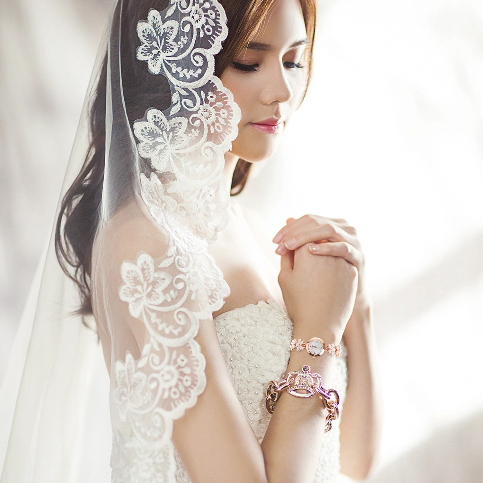 Elegant Crystal Quartz Bracele - đánh giá và giá Luxury Watch White