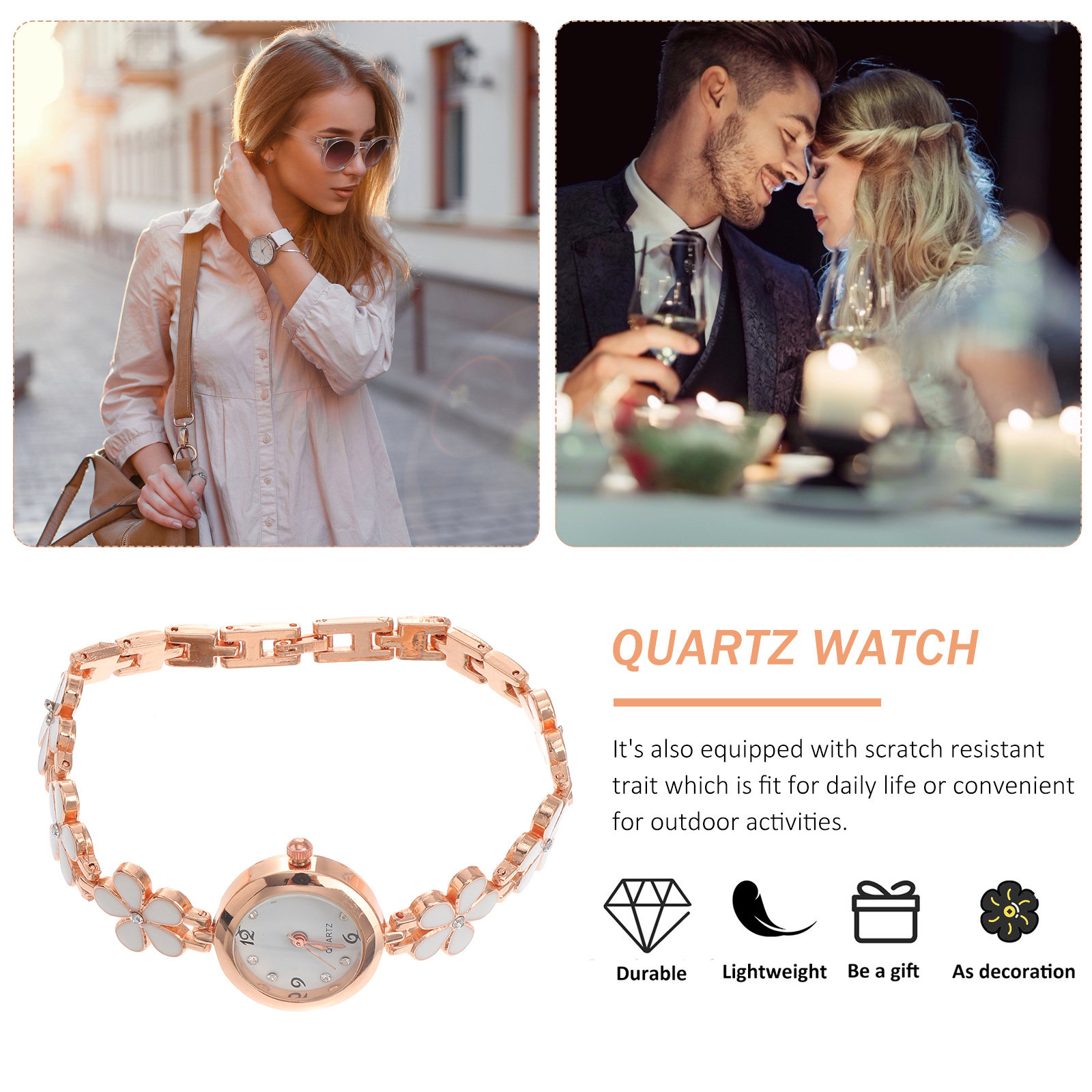 Elegant Crystal Quartz Bracele - đánh giá và giá Luxury Watch White