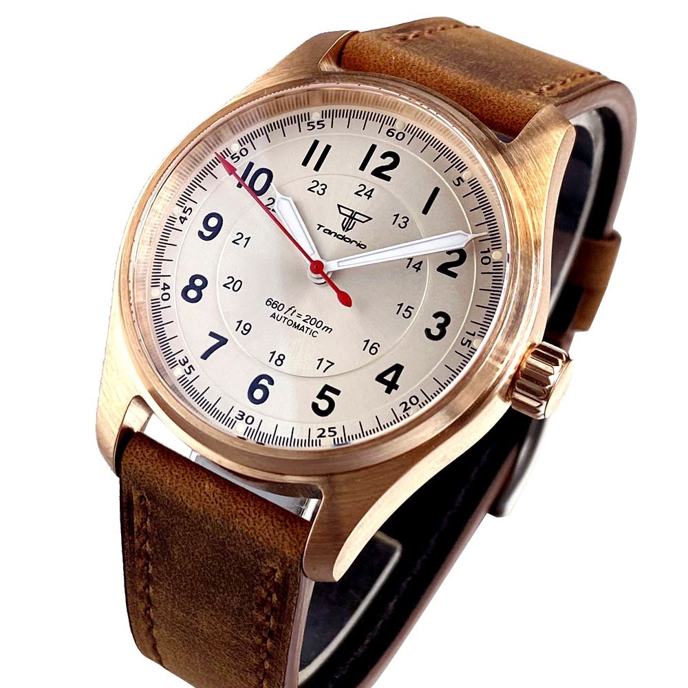 Solid Bronze Case 39MM Tandori - đánh giá và giá Luxury Watch White