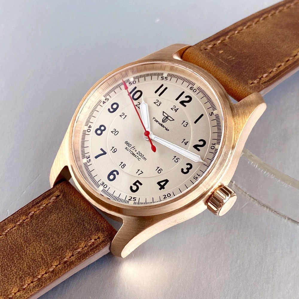 Solid Bronze Case 39MM Tandori - đánh giá và giá Luxury Watch White