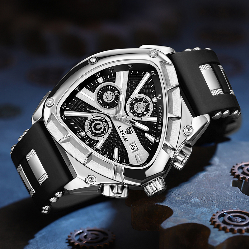 LIGE Fashion Men's Watch Luxur - đánh giá và giá Watch Triangle Luxury