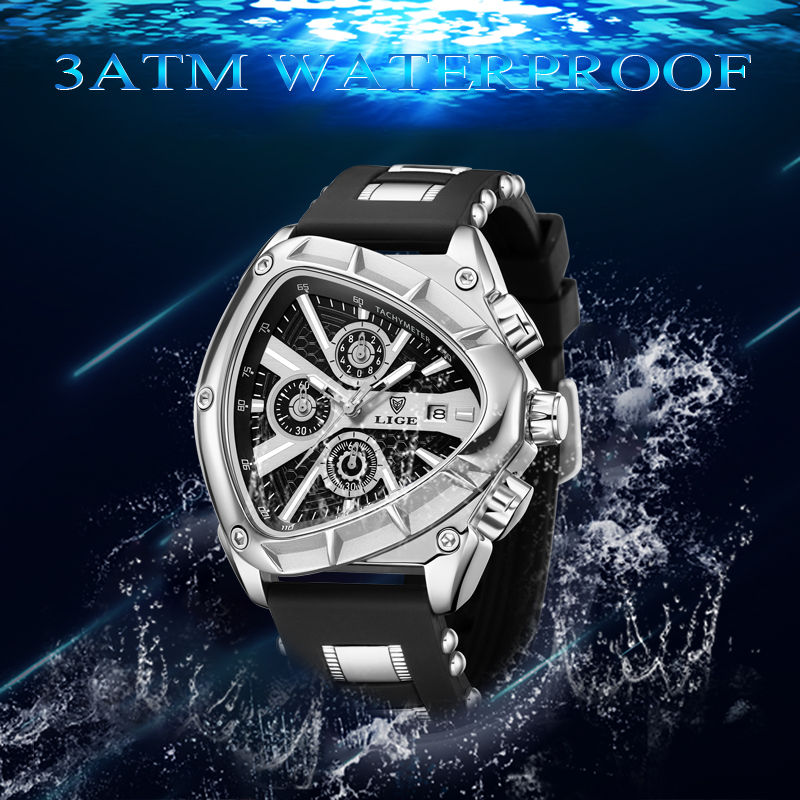 LIGE Fashion Men's Watch Luxur - đánh giá và giá Watch Triangle Luxury