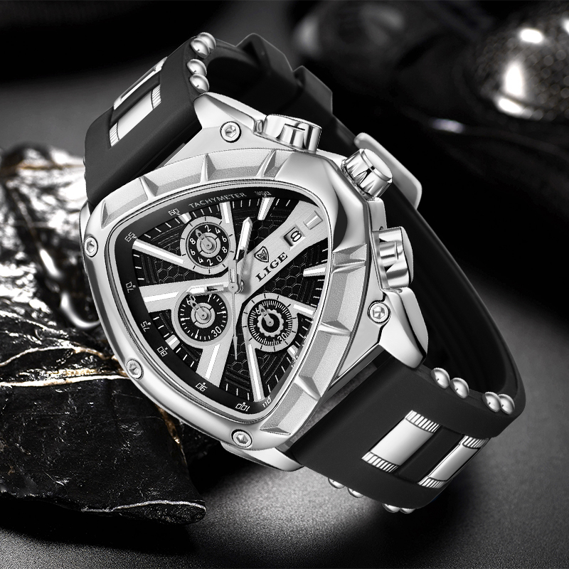 LIGE Fashion Men Watch Triangl - đánh giá và giá Watch Triangle Luxury