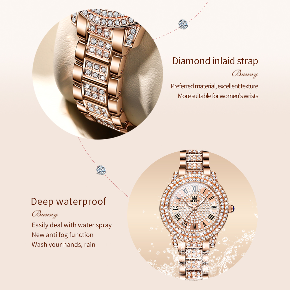 OLEVS 9943 Luxury All Diamond  - đánh giá và giá Luxury Watch Girl